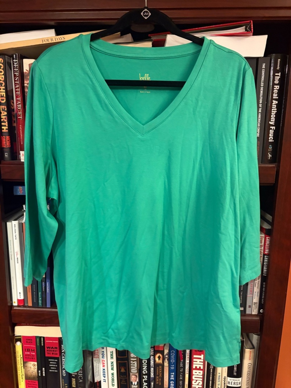Belle by Kim Gravel Teal V-Neck 3/4 Sleeve Top